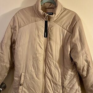 Hurley Beige Lightweight Quilted Puffer Jacket-EUC Size L Spring Neutral Tan